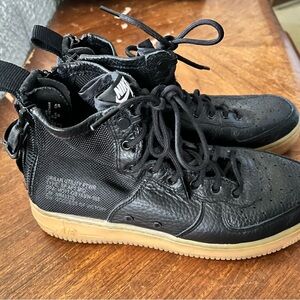 Nike SF Air Force 1 Black utility Sneakers with Gum Sole youth 5.5 women size 7
